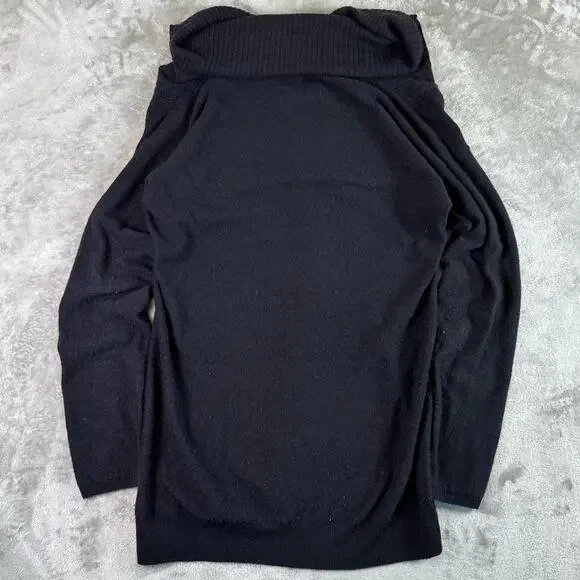 Velvet 100% Cashmere Sweater Women’s Medium Black Cowl Neck Luxury Soft Knit - Picture 2 of 7